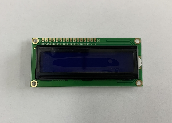 1602 شخصية شاشة LCD أحادية اللون STN زرقاء أبجدية رقمية LCD 16X2