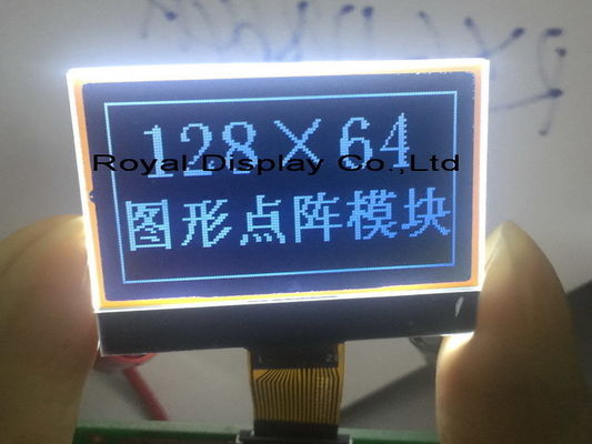 FSTN Standard LCD Module COG 128X64 Cog Graphic Mono LCD Display إيجابي مع ضوء أسود أبيض