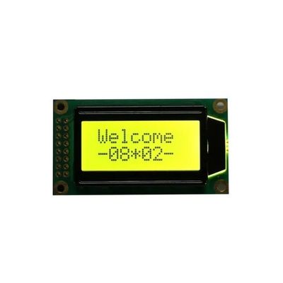 حرف 0802 مع FSTN / Stn Blue / Yg 5V لشاشة LCD للتطبيقات الصناعية