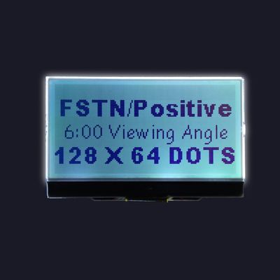 12864 نقطة إيجابية صغيرة الحجم أبيض / كهرماني LED الإضاءة الخلفية 3V المسلسل المتوازي السائل الكريستال العرض وحدة LCD