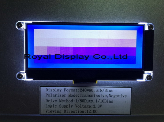 240X80 Dots Graphic Cog Stn FSTN LCD Display مع إضاءة خلفية LCD