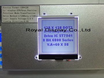 3.3 فولت وحدة تزويد الطاقة COG LCD وحدة STN Positve 128 * 128 نقطة NT7541 Driver