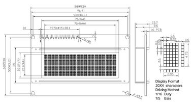 وحدة عرض LCD التسلسلية ، شاشة عرض LCD مقاس 20 × 4 أحرف عالية الموثوقية