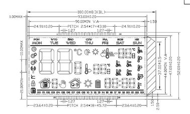 RYD1201AA لوحة LCD مخصصة أزرق أبيض كهرماني استهلاك منخفض للطاقة