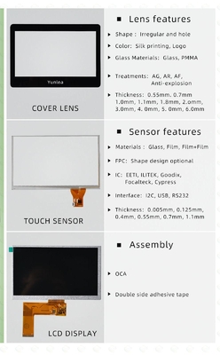قفاز مقاوم للماء مخصص 3.5 4.3 5 7 بوصة لوحات عرض LCD AR AF AG Touch Module