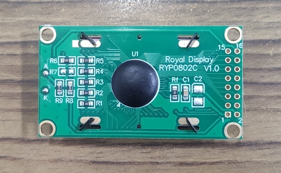 8X2 FSTN/شخصية إيجابية شاشة LCD أحادية اللون مع ضوء أسود LED أبيض