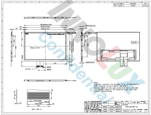 10.2 بوصة INNOLUX وحدة LCD AT102TN03 V.8 800 * 3RGB * 480 شاشة
