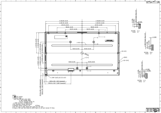 23.8 بوصة Innolux TFT LCD Module R238hca-L3b 1920 * 1080 HD كامل 16.7m العرض