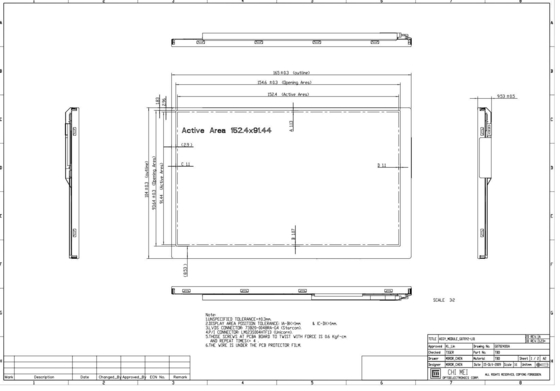 G070Y2-L01 TFT LCD Module Innolux/chimei 7 بوصة 800*480 RGB WVGA