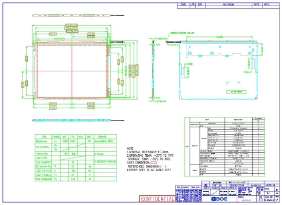 12.1 بوصة TFT لوحة LCD بو 800 * 600 RGB 800: 1 BA121S01-100 تصميم الطقس القاسي