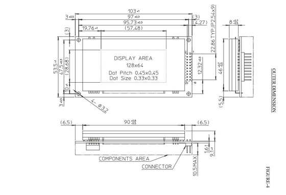 شاشة Futaba VFD Gp9002A01A 128 * 64 خضراء واسعة درجة حرارة 5.0 فولت قابلة للتخصيص