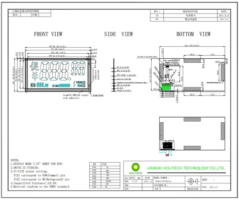 هينك 7.75'' EPD Mono Color 3.0V مع Tt30120 E-Paper Display 120 تصميم قطاع