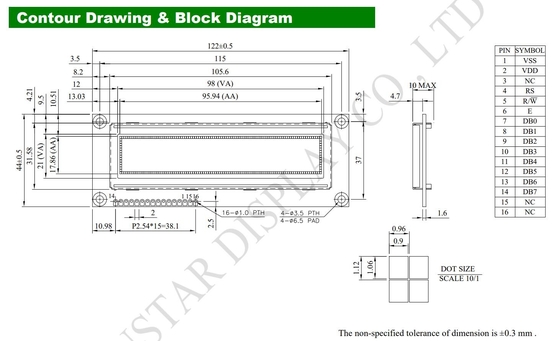 وحدة LCD OLED 3.84'' 100*16 الرسومات سوبر واسعة درجة حرارة 5.0v Winstar استبدال