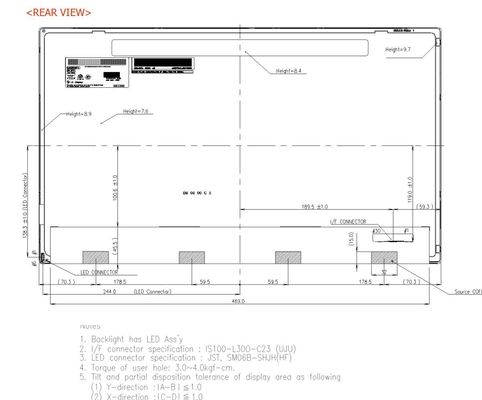21.5'' TFT LCD Full HD LG Display 1920*1080 RGB Free View ارتفاع التباين الأصلي