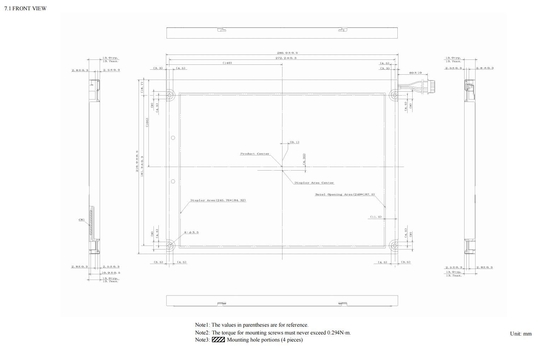 12.1'' TFT LCD Module 1024*768 RGB NEC 600:1 واجهة LVDS العرض الصناعي