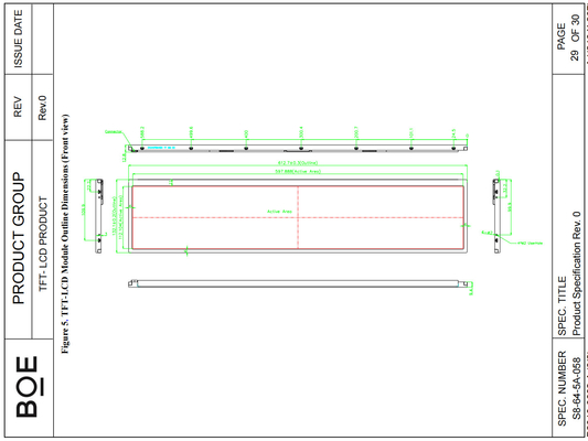 24'' BOE 1920RGB * 360 بار TFT LCD Module نسبة تباين عالية