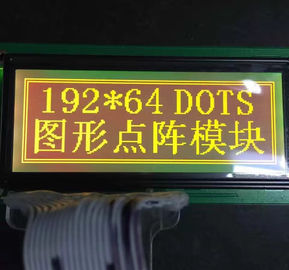 STN Type 192x64 Resolution LCD Graphic Module أصفر + أخضر اللون 19264 نقطة