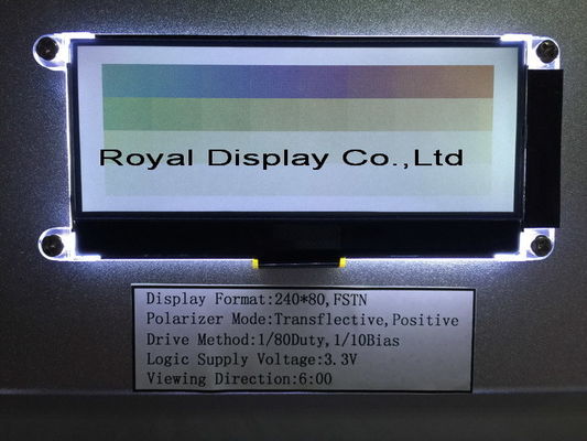 مخصص FSTN / Stn 240X80 DOT 3.3V شاشة عرض LCD انعكاسية إيجابية ST7529