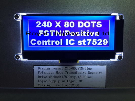 مخصص FSTN / Stn 240X80 DOT 3.3V شاشة عرض LCD انعكاسية إيجابية ST7529