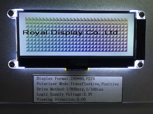 مخصص FSTN / Stn 240X80 DOT 3.3V شاشة عرض LCD انعكاسية إيجابية ST7529