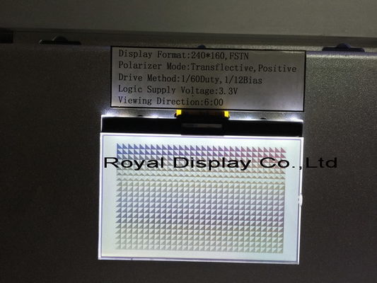 240X160 نقطة STN UC1611S مع شاشة تعمل باللمس أحادية اللون بيضاء اللون وحدة شاشة LCD وحدة ترس