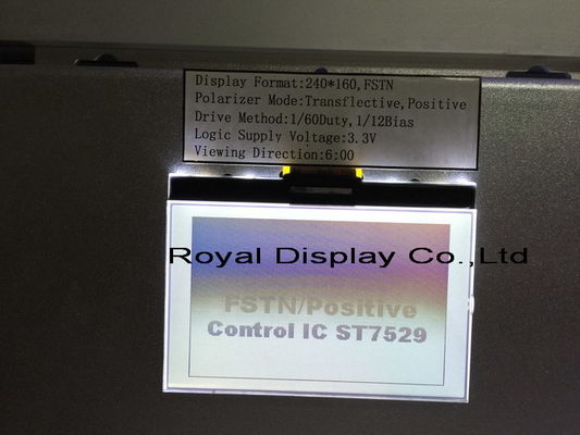 240X160 نقطة STN UC1611S مع شاشة تعمل باللمس أحادية اللون بيضاء اللون وحدة شاشة LCD وحدة ترس