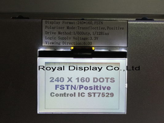 240X160 نقطة STN UC1611S مع شاشة تعمل باللمس أحادية اللون بيضاء اللون وحدة شاشة LCD وحدة ترس
