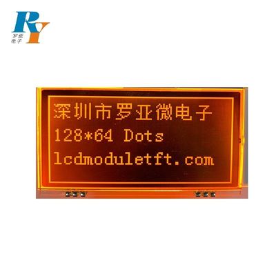 الأكثر مبيعًا 128X64 نقطة St7565p برتقالي Blacklight Transmissive LCD وحدة عرض FSTN FPC لحام
