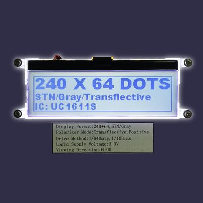 ODM OEM Stn FSTN Type 240X64 Cog Stn أحادية اللون 24064 LCD شاشة عرض الوحدة النمطية