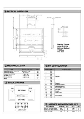 FSTN 240X160 Stn Graphic COG FSTN STN وحدة شاشات الكريستال السائل مع إضاءة خلفية LCD رمادي UC1611S FPC