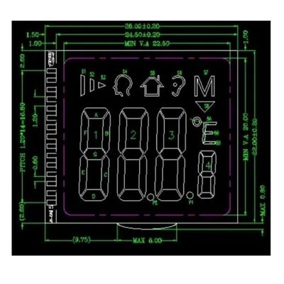 وحدة FPC FSTN Tn إيجابية COG LCD 3 فولت RYD2119TM-01 لميزان الحرارة بالأشعة تحت الحمراء