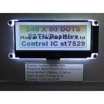 FSTN إيجابي 240x80 النقاط مصفوفة LCD وحدة العنبر LED الخلفية