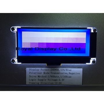 FSTN إيجابي 240x80 النقاط مصفوفة LCD وحدة العنبر LED الخلفية