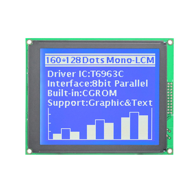 160x128 نقطة STN FSTN Graphic COB T6963C Driver IC Lcd Display Module