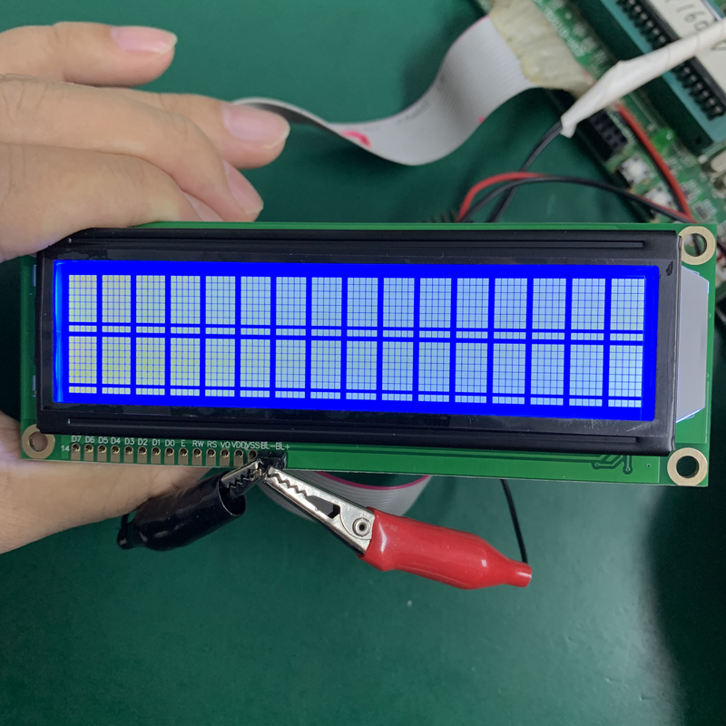 16 * 2 وحدات ستان LCD ذات الحجم الكبير الزرقاء السلبية أحمر أحمر مع IC ST7065