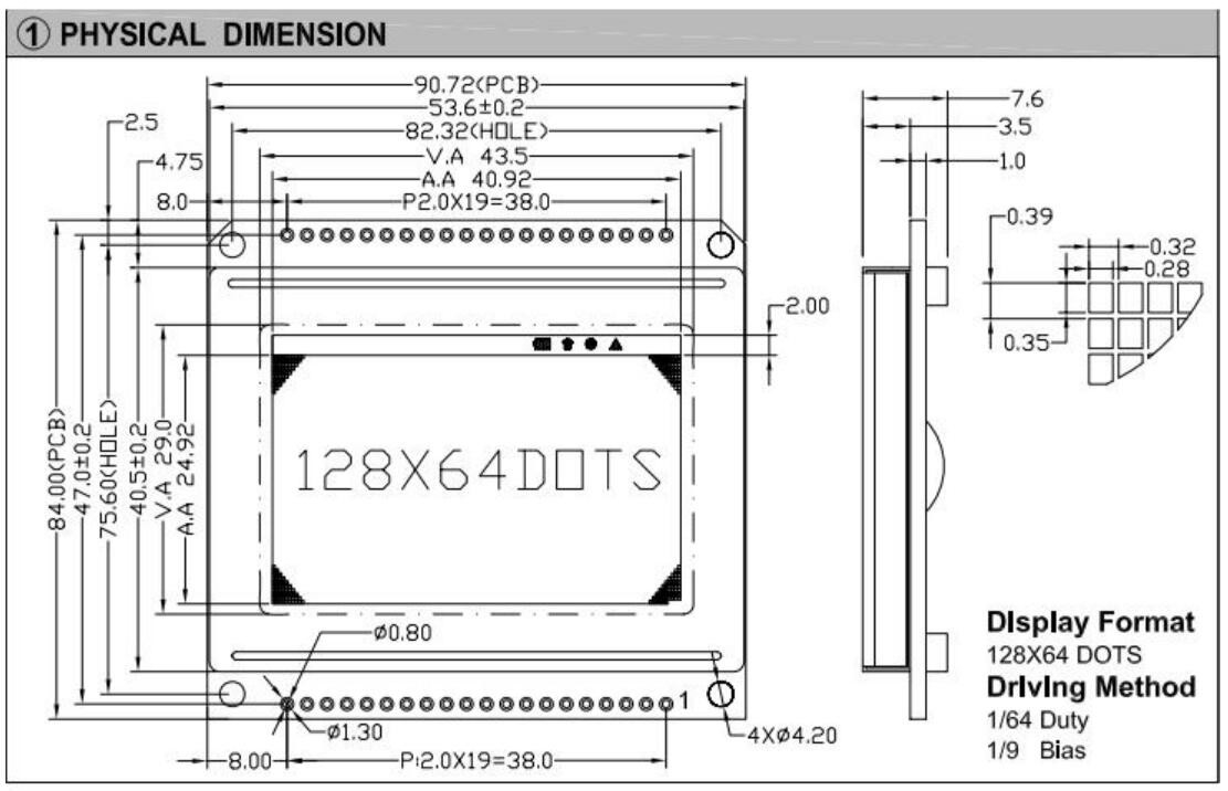 128 * 64 وحدة LCD الرسومية FSTN 6H AT0108 AT0107 مع شاشة العرض الصناعي PCB LED الضوء الخلفي