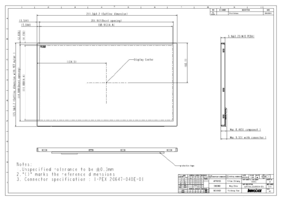 9' TFT LCD Module INNOLUX 1280*RGB*720 DJ090IA-01A شاشة السيارة الأصلية الحرارة العريضة