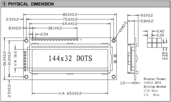 144 * 32 وحدة LCD الرسومية مع ST7920/ST7921 LED الضوء الخلفي العرض الصناعي