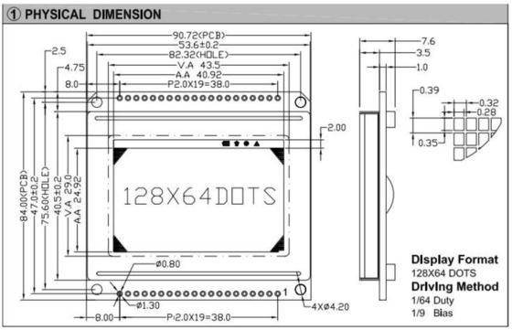 128 * 64 وحدة LCD الرسومية FSTN 6H AT0108 AT0107 مع شاشة العرض الصناعي PCB LED الضوء الخلفي