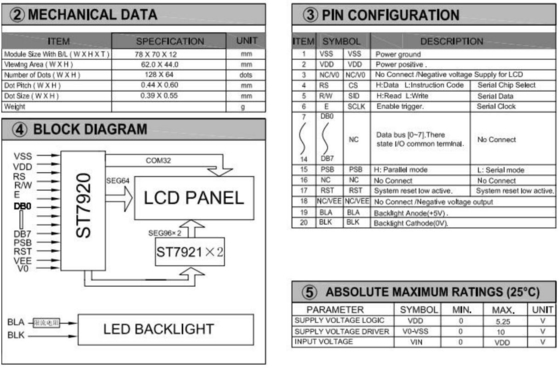 128 * 64 وحدة LCD الرسومية مع PCB St7920/St7921 FSTN الشاشة الصناعية أحادية اللون