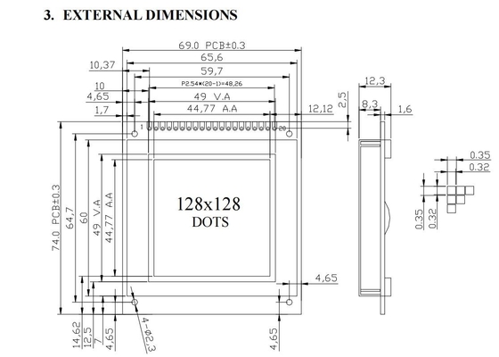 DFSTN LCD Module For Fuel Dispenser Industrial Display Super Wide Temperature Transmissive Negative قابل للتخصيص
