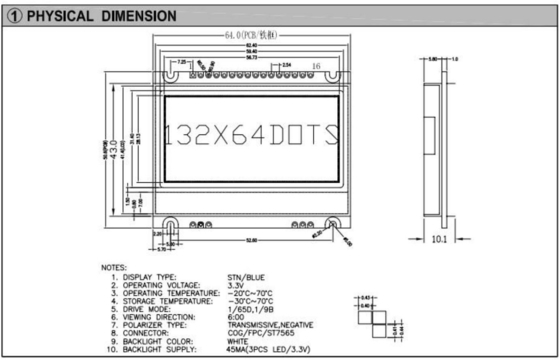160 * 32 وحدات LCD الرسومية STN إيجابية 6H درجة حرارة تشغيل واسعة مع العرض الصناعي الضوء الخلفي
