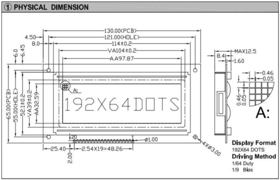 192 * 64 STN الرسومات وحدة LCD ST7920 مع الضوء الخلفي PCB وحدة LCD العرض الصناعي