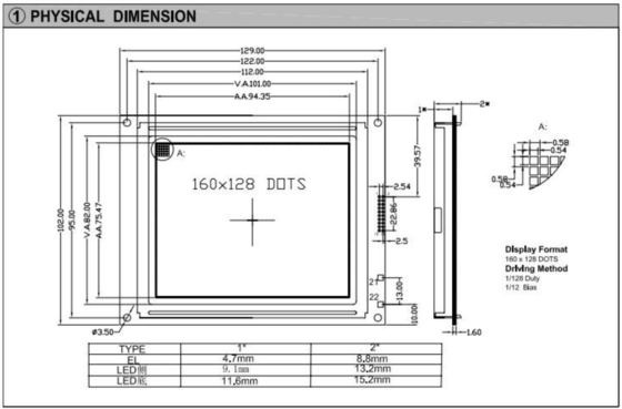 160 * 128 لوحة LCD الرسومية 6H 12H مع إضاءة خلفية T6963C STN شاشة تصميم صناعية أحادية اللون