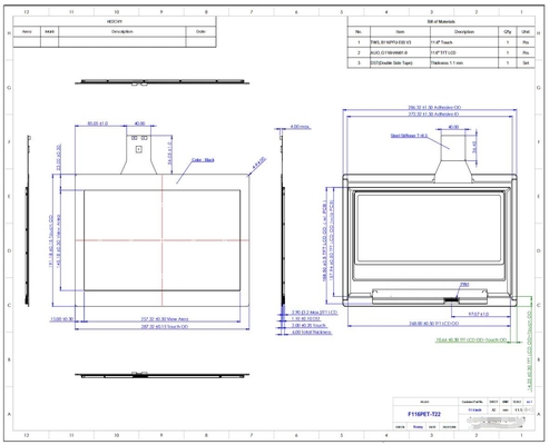 11.6'' 16:9 TFT CTP 1920*1080 للكمبيوتر المحمول والآلات الصناعية