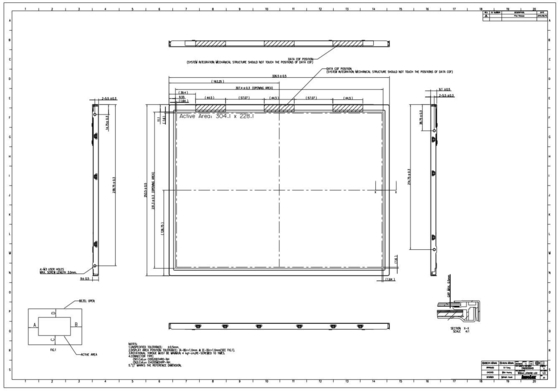 15'' TFT 1024*RGB*768 XGA واجهة LVDS الحرارة الواسعة Innolux وحدة LCD