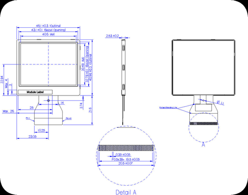 2.0'' LTPS RGB 640*240 وحدة LCD ناقلة