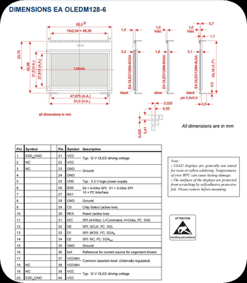128 * 64 واجهة SPI عالية التباين SSD1306 وحدة OLED