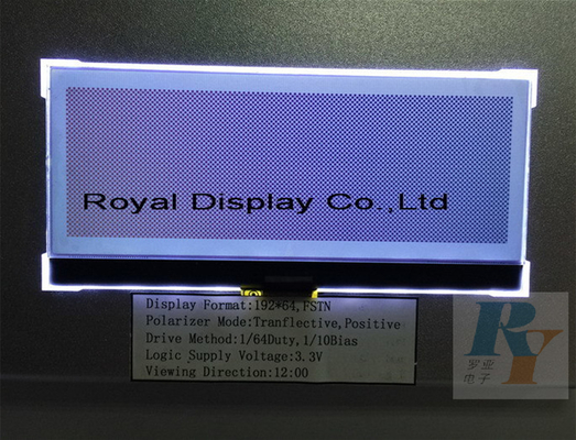 192X64dots FSTN شاشة عرض LCD إيجابية رسومية أحادية اللون وحدة الترس LCD