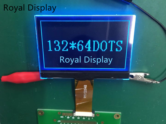 DFSTN شاشة جرافيك LCD 132 × 64 نقطة 30 دبوس مع موصل FPC